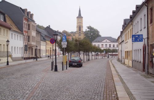 Marktplatz und Stadtkirche in Hartha