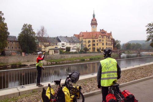 Blick auf Waldheim und das Rathaus